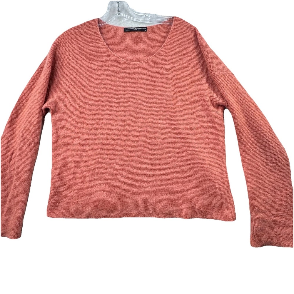 Peruvian Connection‎ 100% Royal Alpaca Soft Pullover Sweater Medium Salmon Pink